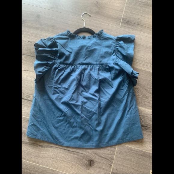 Blue ruffle blouse - Picture 4 of 6